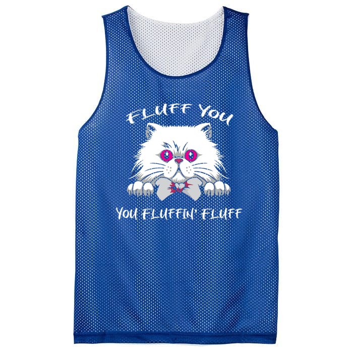 Fluff You You Fluffin' Fluff Gift Funny Cat Kitten Meaningful Gift Mesh Reversible Basketball Jersey Tank