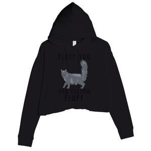 Fluff You You Fluffin Fluff Funny Cat Gift Crop Fleece Hoodie