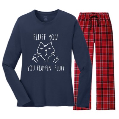 Fluff You You Fluffin Fluff Women's Long Sleeve Flannel Pajama Set 