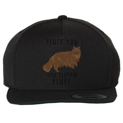 Fluff You You Fluffin Fluff Funny Cat Gift Wool Snapback Cap