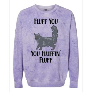 Fluff You You Fluffin Fluff Funny Cat Funny Gift Colorblast Crewneck Sweatshirt