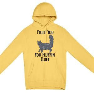 Fluff You You Fluffin Fluff Funny Cat Funny Gift Premium Pullover Hoodie