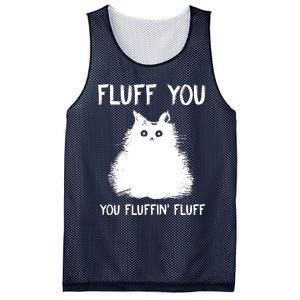 Fluff You You Fluffin' Fluff Funny Cat Kitten Mesh Reversible Basketball Jersey Tank