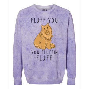 Fluff You You Fluffin Fluff Funny Cat Gift Colorblast Crewneck Sweatshirt