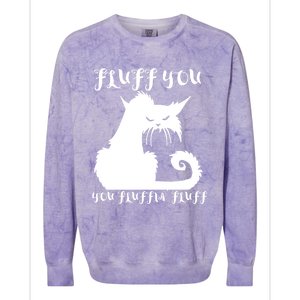 Fluff You You Fluffin' Fluff Gift Funny Cat Kitten Meaningful Funny Gift Colorblast Crewneck Sweatshirt