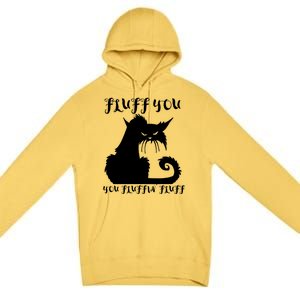 Fluff You You Fluffin' Fluff Gift Funny Cat Kitten Meaningful Funny Gift Premium Pullover Hoodie