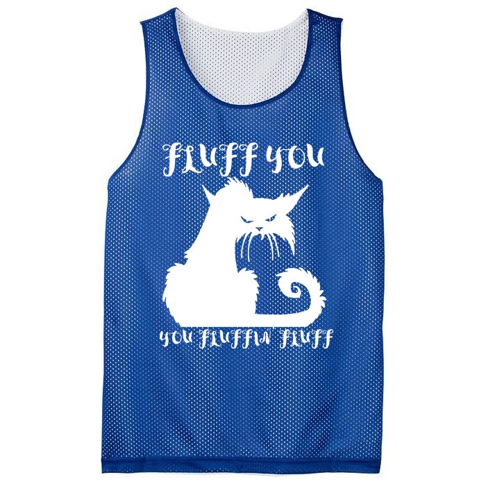 Fluff You You Fluffin' Fluff Gift Funny Cat Kitten Meaningful Funny Gift Mesh Reversible Basketball Jersey Tank