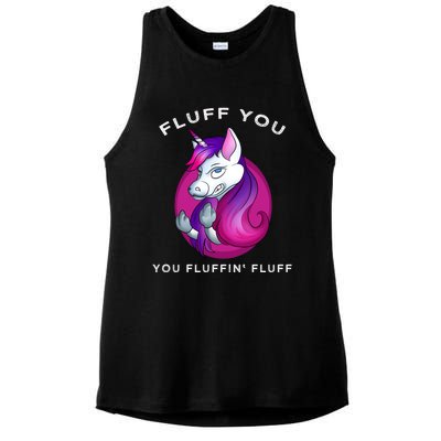 Fluff You You Fluffin' Fluff Gift Unicorn Gift Ladies PosiCharge Tri-Blend Wicking Tank