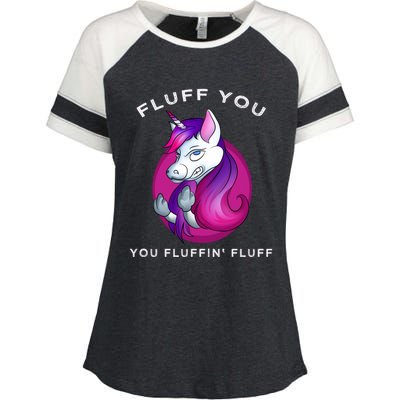 Fluff You You Fluffin' Fluff Gift Unicorn Gift Enza Ladies Jersey Colorblock Tee