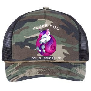 Fluff You You Fluffin' Fluff Gift Unicorn Gift Retro Rope Trucker Hat Cap