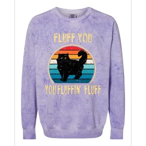 Fluff You You Fluffin Fluff Funny Cat Kitten Lovers Gift Colorblast Crewneck Sweatshirt