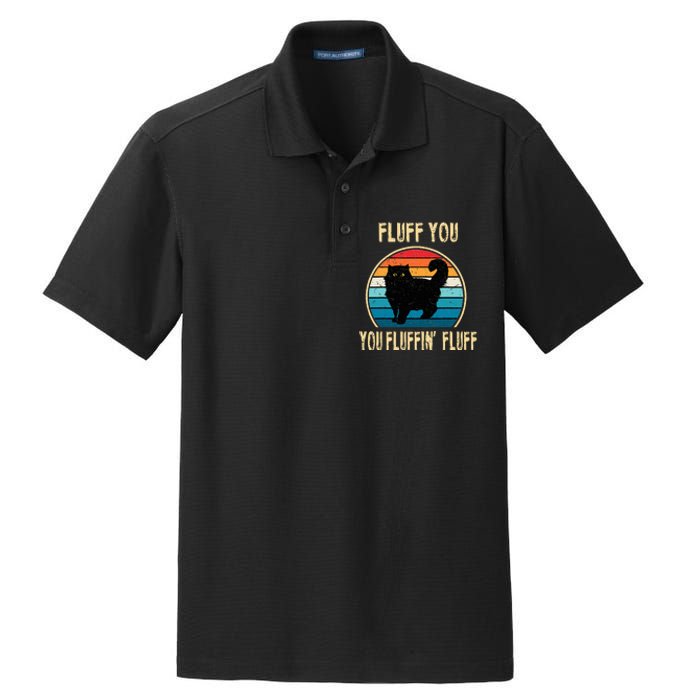 Fluff You You Fluffin Fluff Funny Cat Kitten Lovers Gift Dry Zone Grid Polo