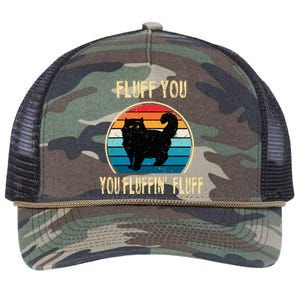 Fluff You You Fluffin Fluff Funny Cat Kitten Lovers Gift Retro Rope Trucker Hat Cap