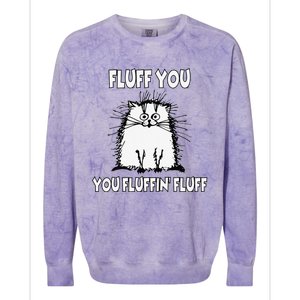 Fluff You You Fluffin Fluff Funny Cat Colorblast Crewneck Sweatshirt