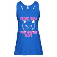 Fluff You You Fluffin Fluff Cat Flipping Off Meaningful Gift Ladies Essential Flowy Tank