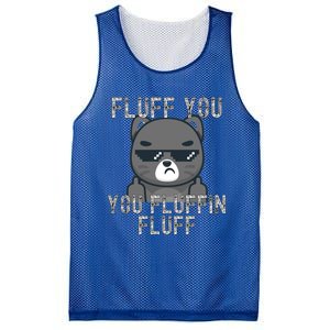 Fluff You You Fluffin Fluff Cat Flipping Off Gift Mesh Reversible Basketball Jersey Tank