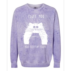 Fluff You You Fluffin' Fluff Cat Funny Cat Lover Funny Gift Colorblast Crewneck Sweatshirt