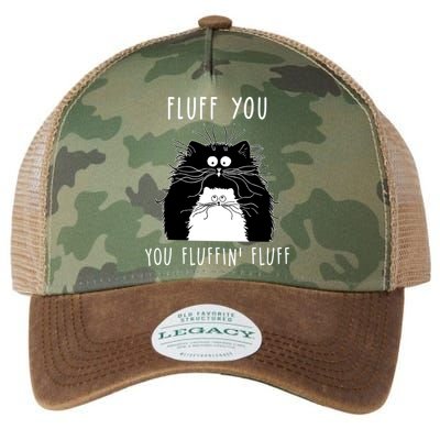 Fluff You You Fluffin' Fluff Cat Funny Sarcasm Cat Lover Gift Legacy Tie Dye Trucker Hat