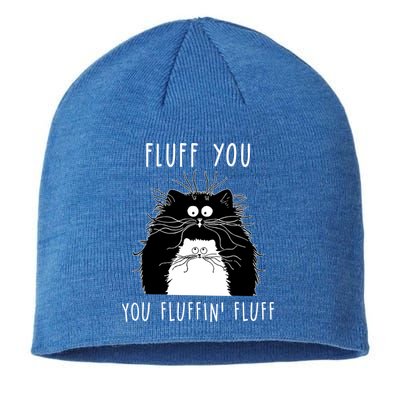 Fluff You You Fluffin' Fluff Cat Funny Sarcasm Cat Lover Gift Sustainable Beanie