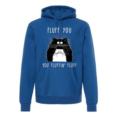 Fluff You You Fluffin' Fluff Cat Funny Sarcasm Cat Lover Gift Premium Hoodie