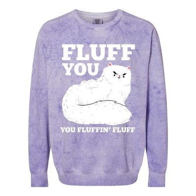 Fluff You You Fluffin' Fluff Cat Lover Gift Colorblast Crewneck Sweatshirt