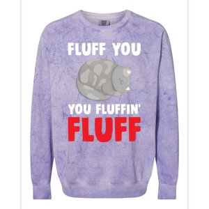 Fluff You You Fluffin' Fluff Funny Cat Kitten Lovers Pet Cat Gift Colorblast Crewneck Sweatshirt