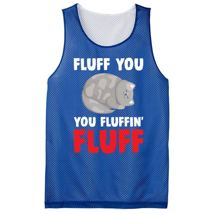 Fluff You You Fluffin' Fluff Funny Cat Kitten Lovers Pet Cat Gift Mesh Reversible Basketball Jersey Tank