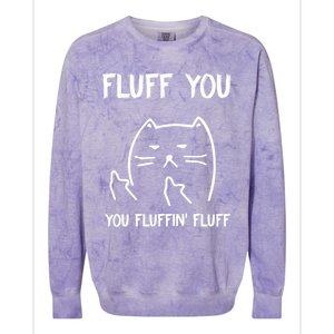 Fluff You You Fluffin' Fluff Funny Cat Kitten Gift Colorblast Crewneck Sweatshirt