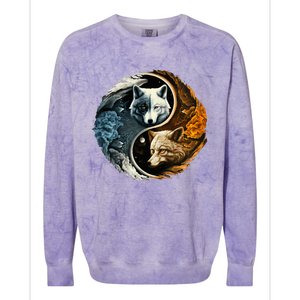 Fun Yin Yang Wolf Yin Yang Colorblast Crewneck Sweatshirt