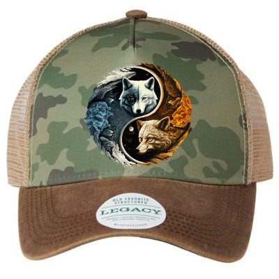 Fun Yin Yang Wolf Yin Yang Legacy Tie Dye Trucker Hat