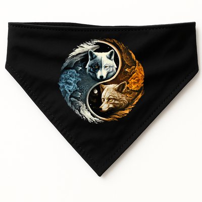 Fun Yin Yang Wolf Yin Yang USA-Made Doggie Bandana