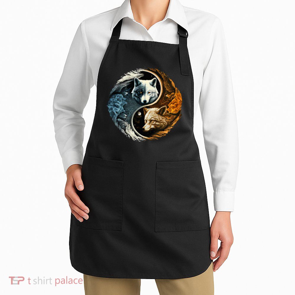 Fun Yin Yang Wolf Yin Yang Apron