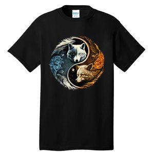 Fun Yin Yang Wolf Yin Yang Tall T-Shirt