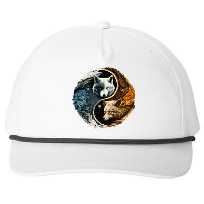 Fun Yin Yang Wolf Yin Yang Snapback Five-Panel Rope Hat