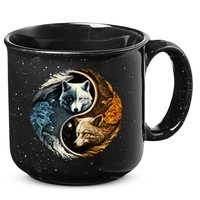 Fun Yin Yang Wolf Yin Yang 15oz Campfire Ceramic Mug