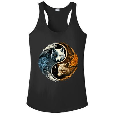 Fun Yin Yang Wolf Yin Yang Ladies PosiCharge Competitor Racerback Tank