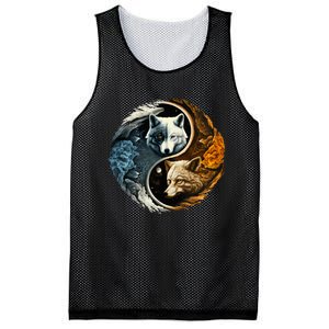 Fun Yin Yang Wolf Yin Yang Mesh Reversible Basketball Jersey Tank