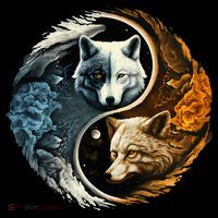 Fun Yin Yang Wolf Yin Yang Mesh Reversible Basketball Jersey Tank