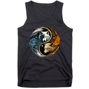 Fun Yin Yang Wolf Yin Yang Tank Top