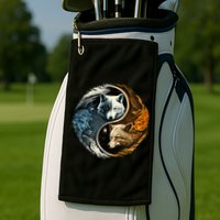 Fun Yin Yang Wolf Yin Yang Golf Towel