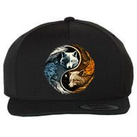 Fun Yin Yang Wolf Yin Yang Wool Snapback Cap