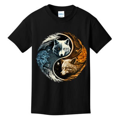 Fun Yin Yang Wolf Yin Yang Kids T-Shirt