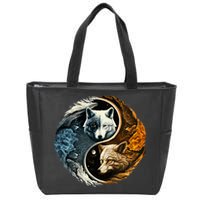 Fun Yin Yang Wolf Yin Yang Zip Tote Bag