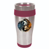 Fun Yin Yang Wolf Yin Yang 16oz Travel Tumbler