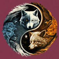 Fun Yin Yang Wolf Yin Yang 16oz Travel Tumbler
