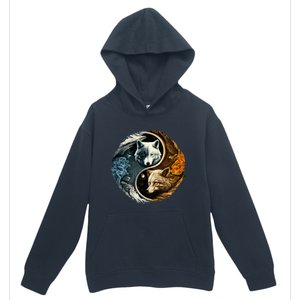 Fun Yin Yang Wolf Yin Yang Urban Pullover Hoodie