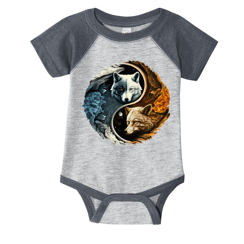 Fun Yin Yang Wolf Yin Yang Infant Baby Jersey Bodysuit