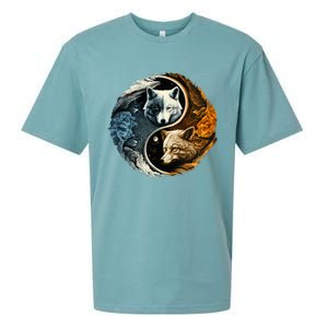 Fun Yin Yang Wolf Yin Yang Sueded Cloud Jersey T-Shirt