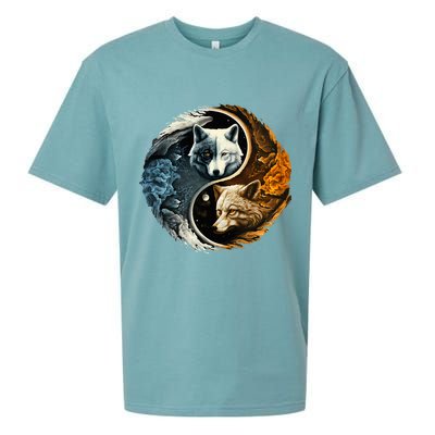 Fun Yin Yang Wolf Yin Yang Sueded Cloud Jersey T-Shirt