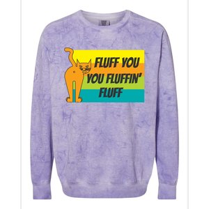 Fluff You You Fluffin' Fluff Funny Cat Kitten Gift Colorblast Crewneck Sweatshirt